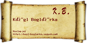 Kégl Boglárka névjegykártya