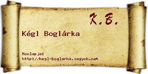 Kégl Boglárka névjegykártya