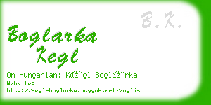 boglarka kegl business card